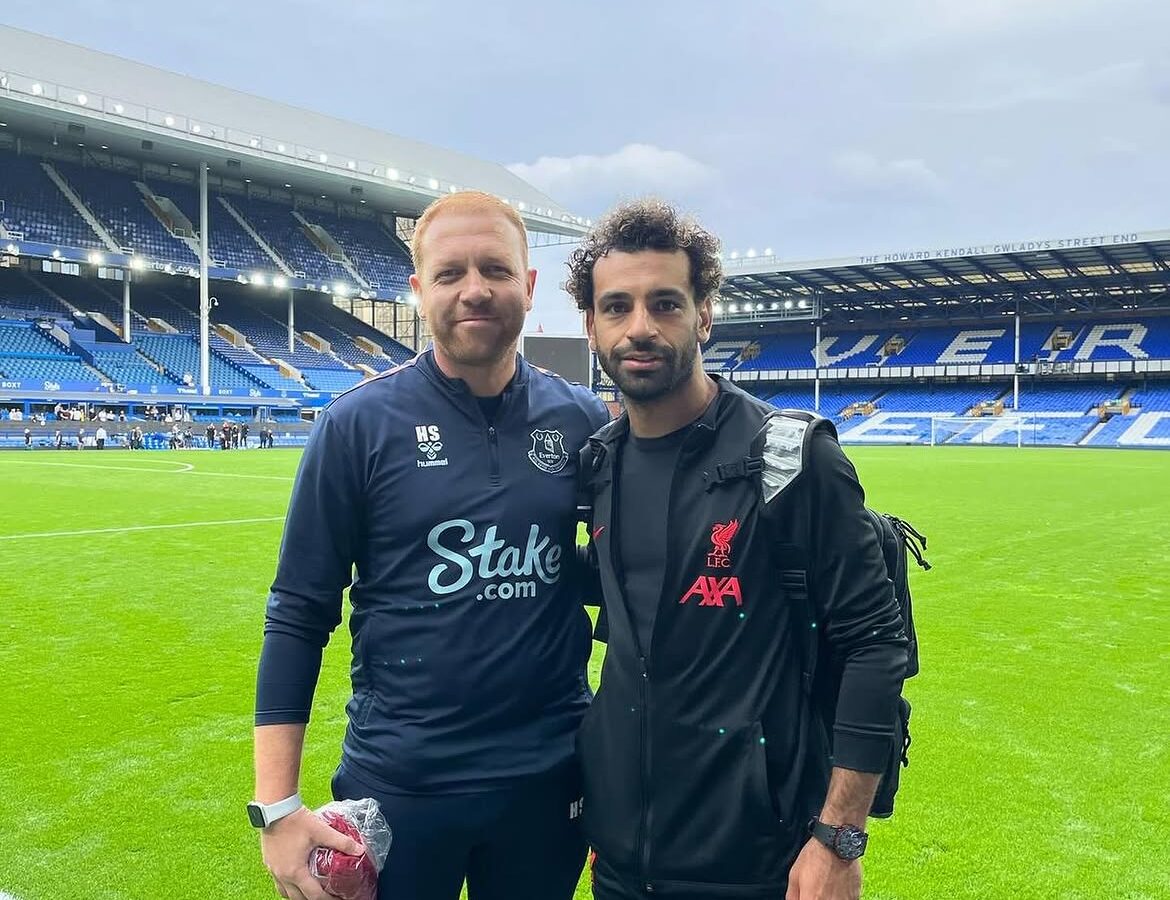 With Liverpool legend Mohamed Salah after Everton vs Liverpool game at Goodison Park Stadium.#dr